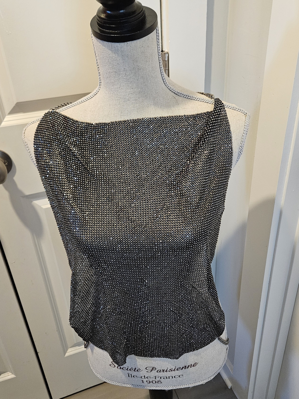 ***Sexy NWT***Women's Metallic Mesh Body Chain Top-
